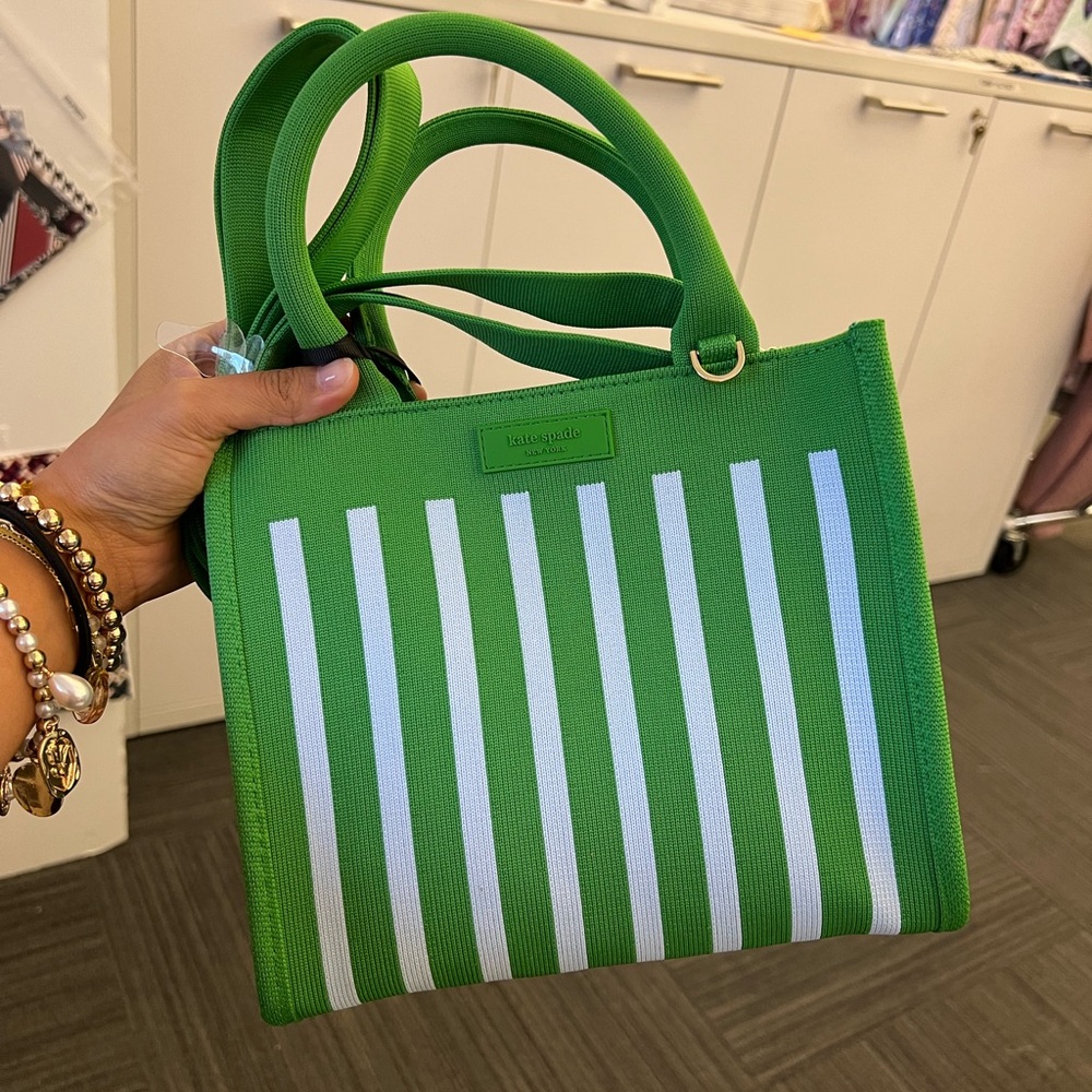 Kate Spade Green and White Striped Tote Bag- Target collaboration